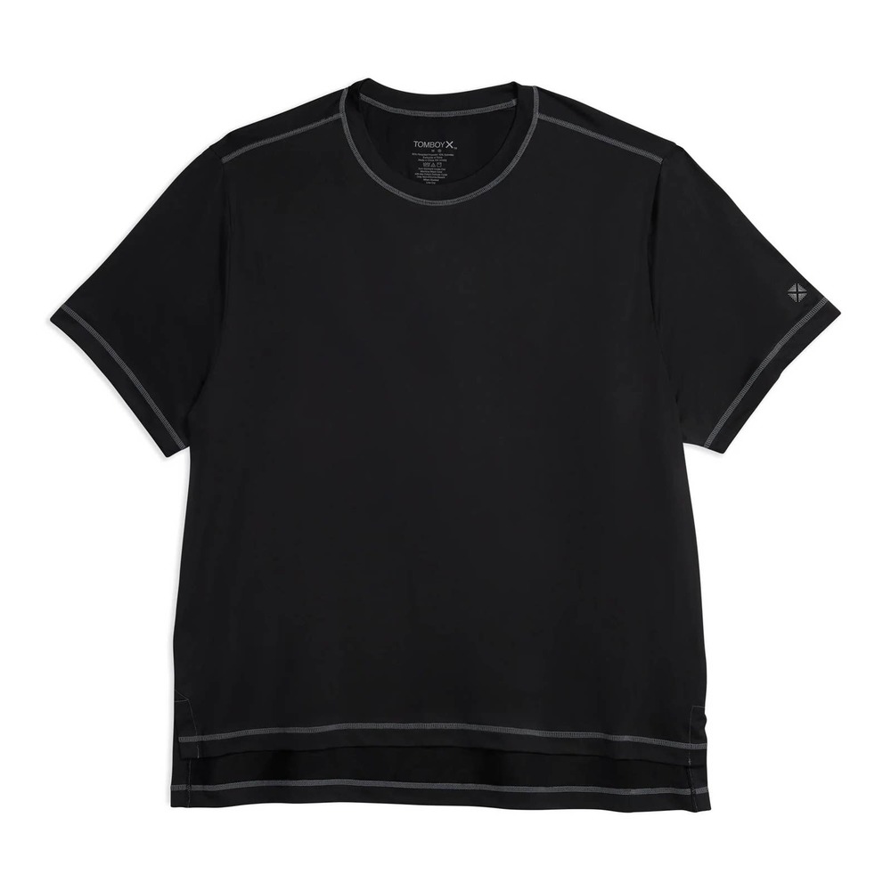 TomboyX Short Sleeve Hi Low Hem Chill Oversized T-Shirt Black Women's Size 6X